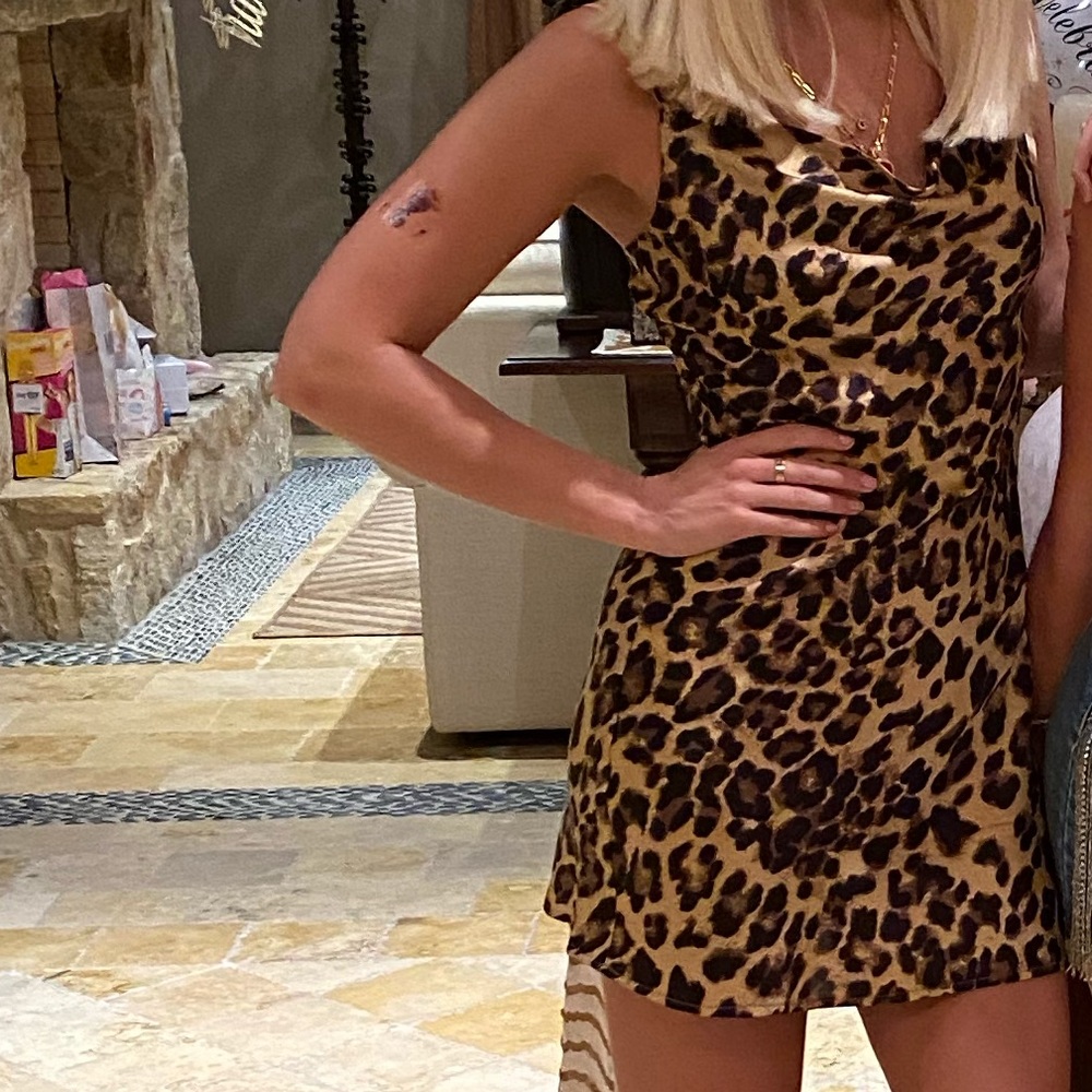 Cheetah print slip dress! Worn once!